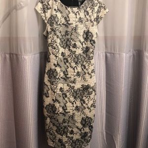 Black and cream flower dress